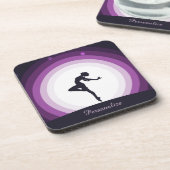 Personaliseer Dancer Silhouette Surreal Full Moon Bier Onderzetter (Linkerzijde)