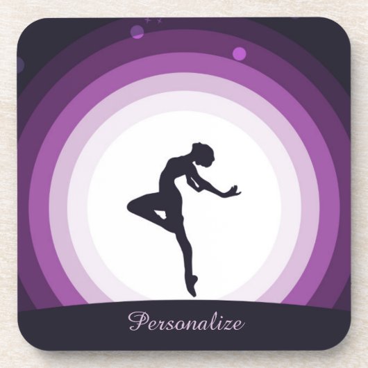 Personaliseer Dancer Silhouette Surreal Full Moon Bier Onderzetter (Voorkant)