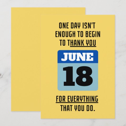 PERSONALISEER DANK JE WEL VOOR MANNEN  FEESTDAGENKAART (Voorkant / Achterkant)