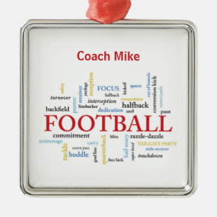 Personaliseer, dankt de Bus van het Football u in Metalen Ornament