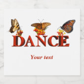 Personaliseer Dansbord met vlinders Sparkling Wijnetiket (Enkel label)