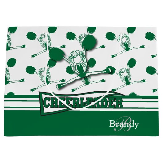 Personaliseer Dark Green 📣 Cheerleader Groot Cadeauzakje (Voorkant)