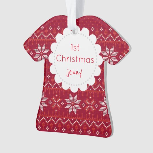 Personaliseer de 1e Kerstfoto van Jenny Ornament (voorkant)