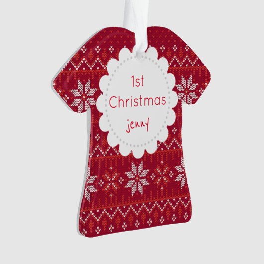Personaliseer de 1e Kerstfoto van Jenny Ornament (voorkant)