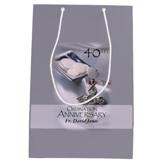 Personaliseer de 40ste Congraten van het Jubileum  Medium Cadeauzakje (Achterkant)