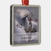 Personaliseer de 40ste Congraten van het Jubileum Metalen Ornament (Rechts)