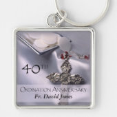 Personaliseer de 40ste Congraten van het Jubileum  Sleutelhanger (Voorkant)