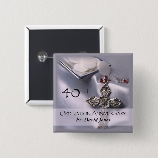 Personaliseer de 40ste Congraten van het Jubileum  Vierkante Button 5,1 Cm (Voorkant /achterkant)
