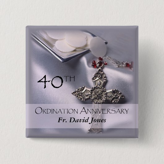 Personaliseer de 40ste Congraten van het Jubileum  Vierkante Button 5,1 Cm (Voorkant)