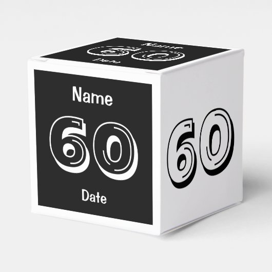 Personaliseer de 60e Birthday Favor Box Bedankdoosjes (Voorkant Zijde)