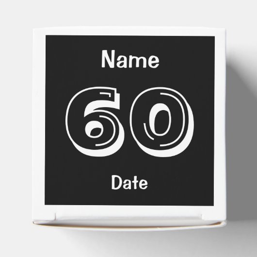 Personaliseer de 60e Birthday Favor Box Bedankdoosjes (Bovenkant)