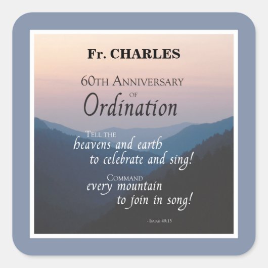 Personaliseer de 60ste Congraten van de Orde van h Vierkante Sticker (Voorkant)