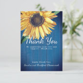 Personaliseer de Aangepaste Rustic Sunflower Barn Bedankkaart (Staand voorkant)