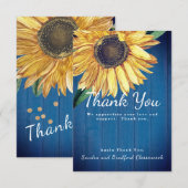 Personaliseer de Aangepaste Rustic Sunflower Barn Bedankkaart (Voorkant / Achterkant)