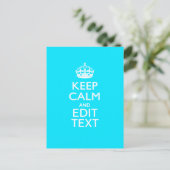 Personaliseer de Accent van Calm Jouw tekst Turquo Briefkaart (Staand voorkant)