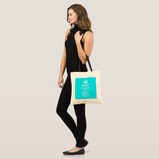 Personaliseer de Accent van Calm Jouw tekst Turquo Tote Bag (Voorkant (model))