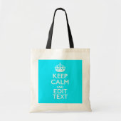 Personaliseer de Accent van Calm Jouw tekst Turquo Tote Bag (Voorkant)