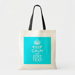 Personaliseer de Accent van Calm Jouw tekst Turquo Tote Bag