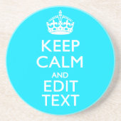 Personaliseer de Accent van Calm Jouw tekst Turquo Zandsteen Onderzetter (Voorkant)