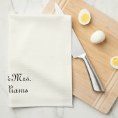 Personaliseer de achternaam van het paar Mr & Mrs  Theedoek (Quarter Fold)