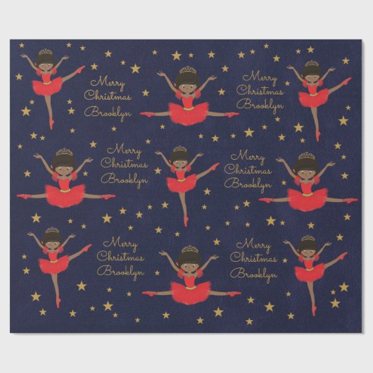 Personaliseer de Afrikaanse American Kerstmis Ball Cadeaupapier (Vlak)