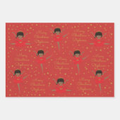 Personaliseer de Afrikaanse American Kerstmis Ball Inpakpapier Vel (Voorkant 2)