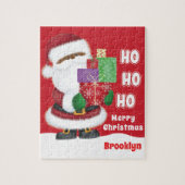 Personaliseer de Afrikaanse Amerikaanse Kerstman Legpuzzel (Verticaal)