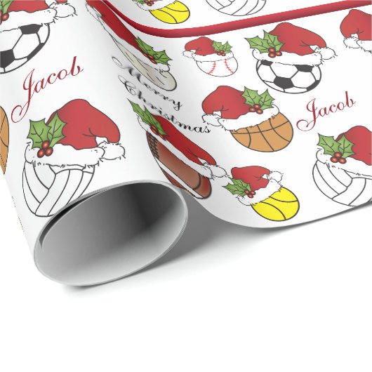 Personaliseer de Balls van de Sport van de Speler Cadeaupapier (Rol Hoek)