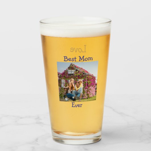Personaliseer de beste moeder ooit glazen beker (Voorkant gevuld)