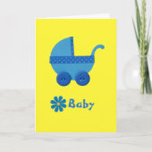 Personaliseer de blauwe Baby-kraamdouche Kaart (Voorkant)