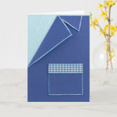 Personaliseer de blauwe blazer van de Verjaardag Kaart (Gele Bloem)