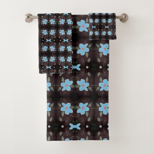 Personaliseer de blauwe bloemen in elke kleur bad handdoek (Insitu)