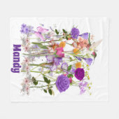 Personaliseer de bloemen van het hart fleece deken (Voorkant (Horizontaal))