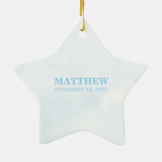 Personaliseer de Blue First Heilige Communityinter Keramisch Ornament (Achterkant)