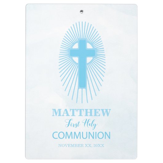 Personaliseer de Blue First Heilige Communityinter Klembord (Achterkant)