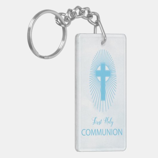 Personaliseer de Blue First Heilige Communityinter Sleutelhanger (Voorkant Links)