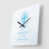 Personaliseer de Blue First Heilige Communityinter Vierkante Klok (Hoek)