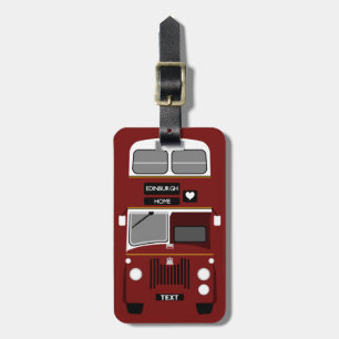 Personaliseer de bus Retro Edinburgh Double Decker Bagagelabel