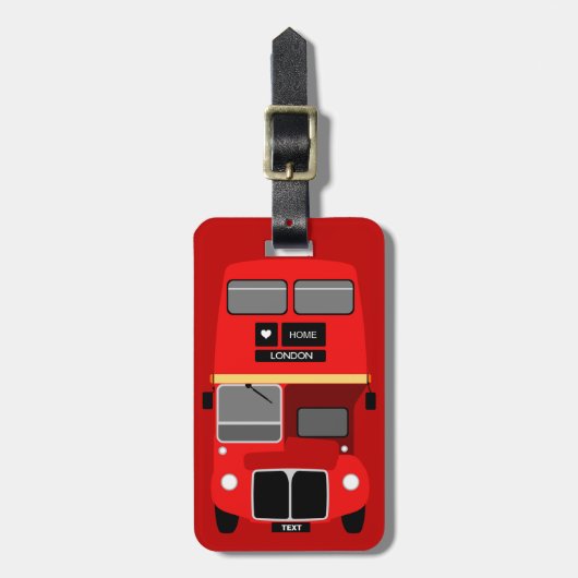 Personaliseer de bus Retro Red London Double Decke Bagagelabel (Voorkant verticaal)