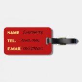 Personaliseer de bus Retro Red London Double Decke Bagagelabel (Achterkant horizontaal)