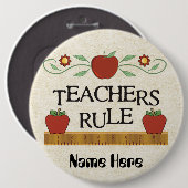 Personaliseer de Button van de Regel van Leerkrach (Voorkant /achterkant)