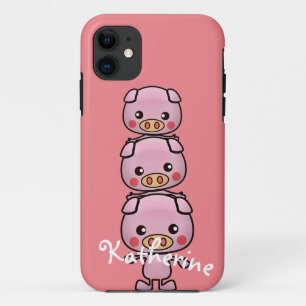 Personaliseer de Cartoon Kawaii Pigs Case-Mate iPhone Case