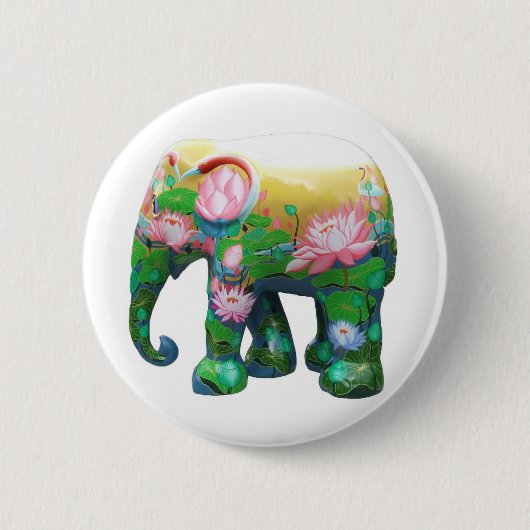 Personaliseer de Dierlijke Bloemen van Afrika van Ronde Button 5,7 Cm (Voorkant)
