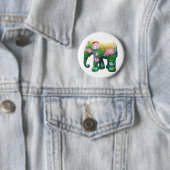 Personaliseer de Dierlijke Bloemen van Afrika van Ronde Button 5,7 Cm (In situ)