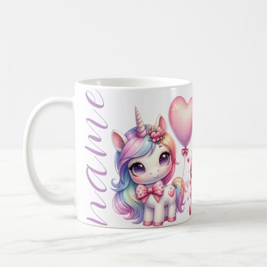 Personaliseer de eenhoorn van de verjaardag koffiemok (Links)