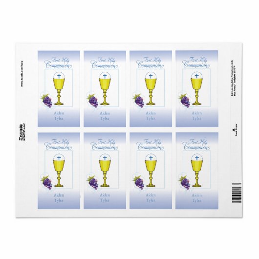 Personaliseer de Eerste Chalice van de Naam van de Etiket (Full Sheet)