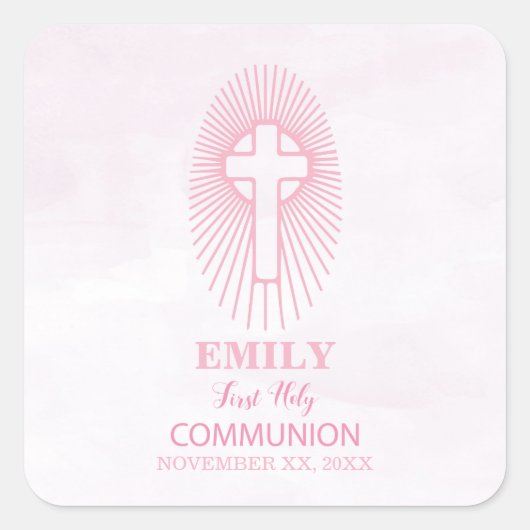 Personaliseer de eerste Heilige Communistische Kru Vierkante Sticker (Voorkant)