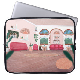 Personaliseer de foto in de woonkamer kunst laptop sleeve