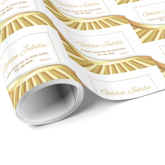 Personaliseer de Golden Jubilee van het Religieuze Cadeaupapier (Rol Hoek)