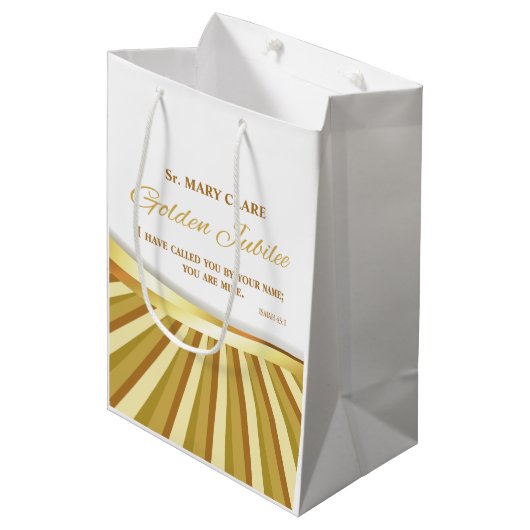 Personaliseer de Golden Jubilee van het Religieuze Medium Cadeauzakje (Voorkant Gekanteld)